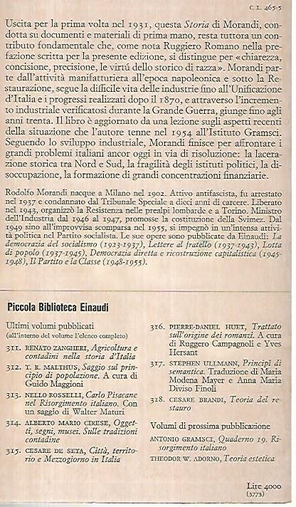 Storia della grande industria in Italia - Rodolfo Morandi - 2