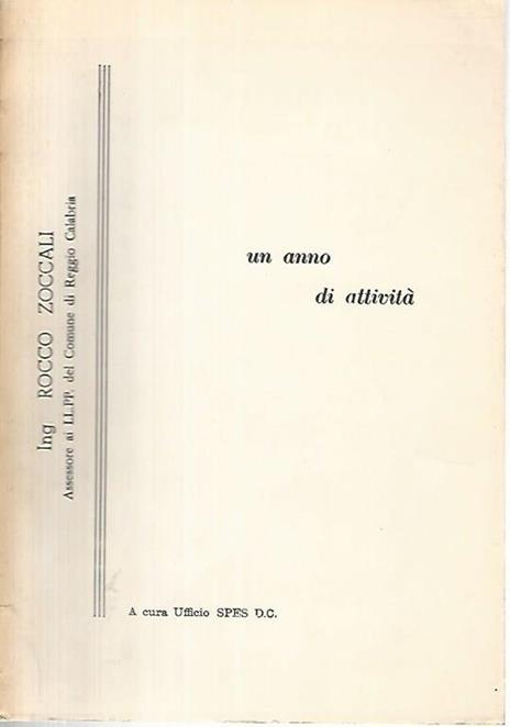 Un anno di attività - Rocco Zoccali - copertina