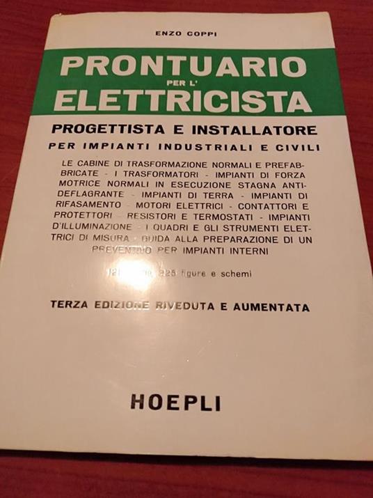 Prontuario per elettricista progettista e installatore - Enzo Coppi - copertina