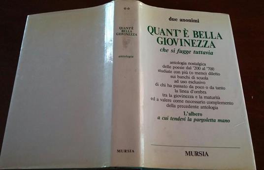 Quant'è bella giovinezza che si fugge tuttavia - copertina