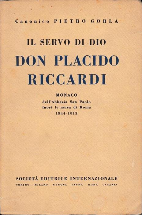 Il servo di Dio, Don Placido Riccardi - copertina