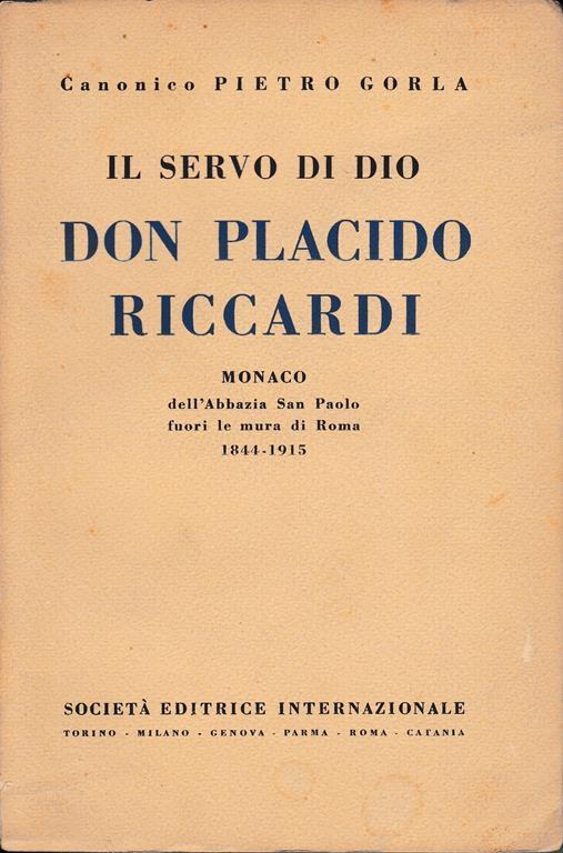 Il servo di Dio, Don Placido Riccardi - copertina