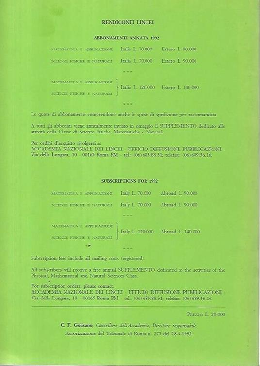 Scienze fisiche e naturali. Serie IX- Volume III- Fascicolo 3. Rendiconti Lincei - Accademia dei Lincei - 2