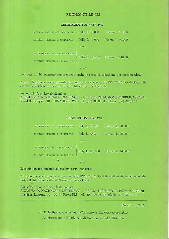 Scienze fisiche e naturali. Serie IX- Volume III- Fascicolo 3. Rendiconti Lincei