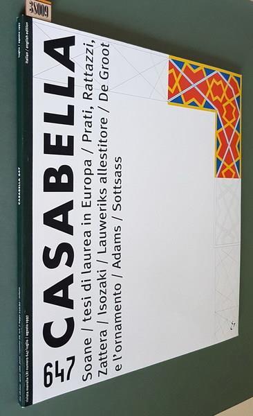 Casabella Rivista Internazionale Di Architettura Anno Lxi (Luglio-Agosto 1997) N. 647 - copertina