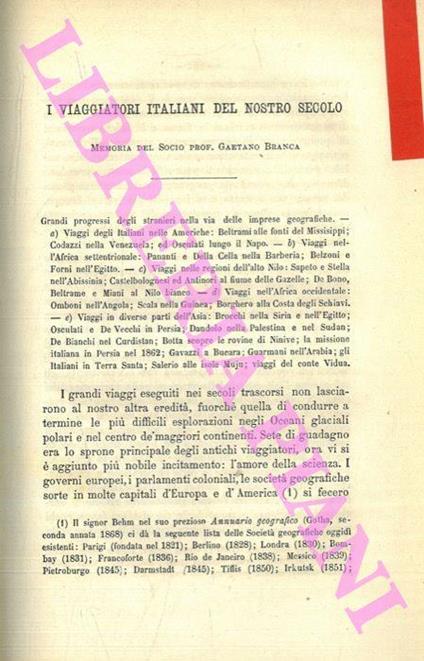 I viaggiatori italiani del nostro secolo - Gaetano Branca - copertina