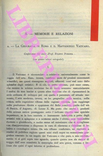 La geografia in Roma e il Mappamondo Vaticano - Filippo Porena - copertina