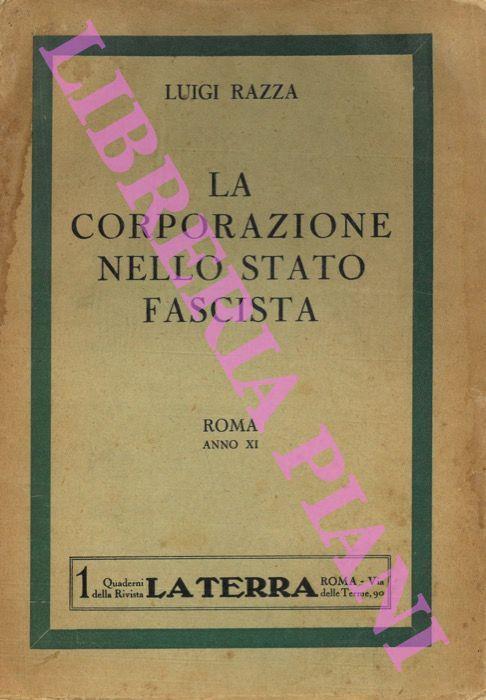 La corporazione nello Stato Fascista - Luigi Razza - copertina