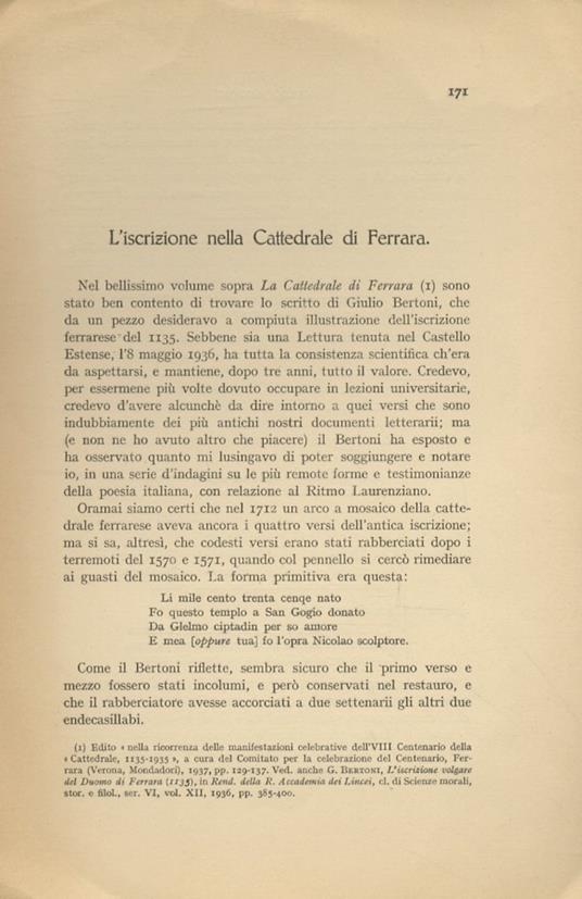 L' iscrizione nella Cattedrale di Ferrara - Guido Mazzoni - copertina