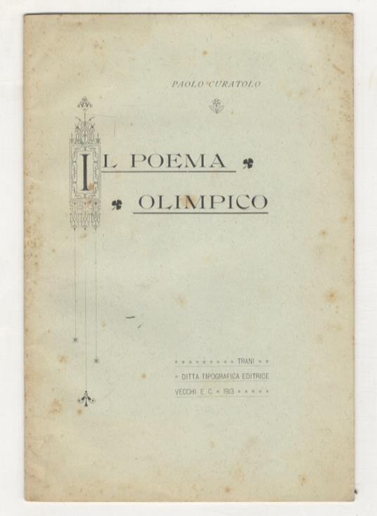 Il poema olimpico - Paola Curatolo - copertina