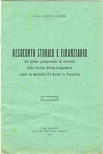 Resoconto storico e finanziario del primo quinquennio di esercizio della Società Mutua Cooperativa contro la mortalità dei bovini in Fucecchio