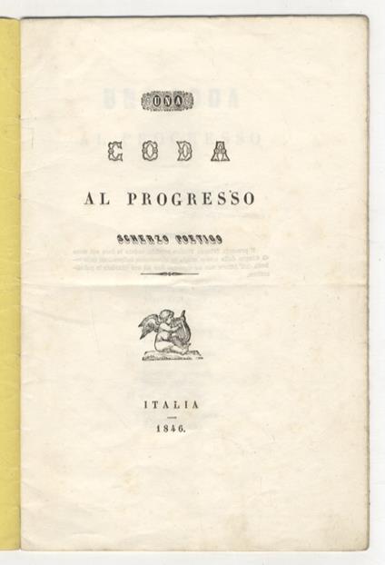 Una coda al progresso. Scherzo poetico - Anonimo calalabrese - copertina