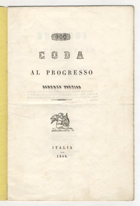 Una coda al progresso. Scherzo poetico - Anonimo calalabrese - copertina