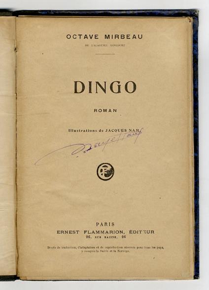 Dingo. Roman - Octave Mirbeau - copertina