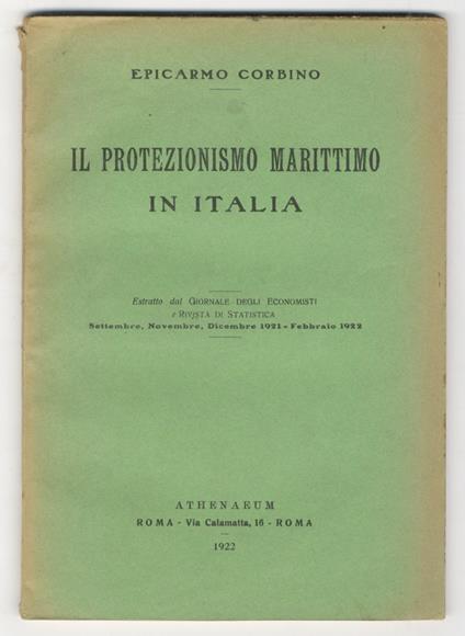Il protezionismo marittimo in Italia - Epicarmo Corbino - copertina