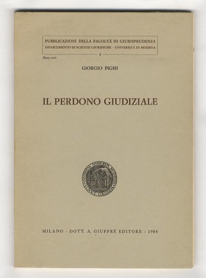 Il perdono giudiziale - Giorgio Pighi - copertina