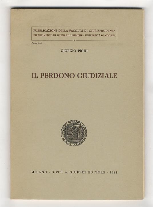 Il perdono giudiziale - Giorgio Pighi - copertina