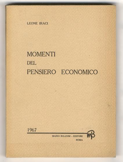 Momenti del pensiero economico - Leone Iraci - copertina