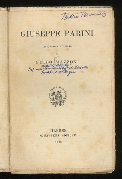 Giuseppe Parini. Disegnato e studiato da Guido Mazzoni - Giuseppe Parini - copertina
