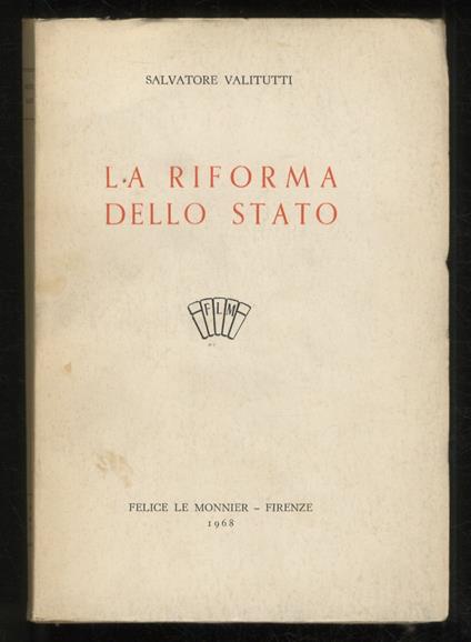 La riforma dello stato - Salvatore Valitutti - copertina