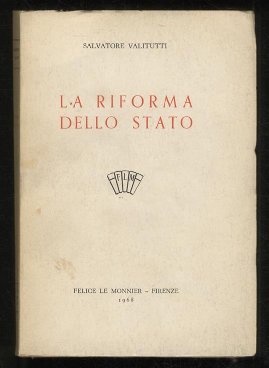 La riforma dello stato - Salvatore Valitutti - copertina