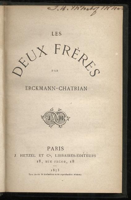 Les Deux Frères - Émile Erckmann - copertina