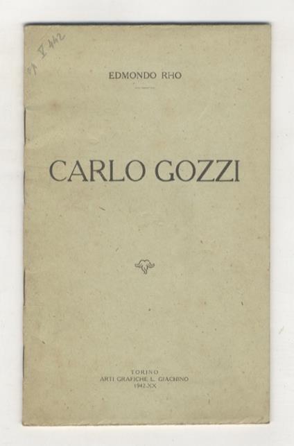 Carlo Gozzi - Edmondo Rho - copertina
