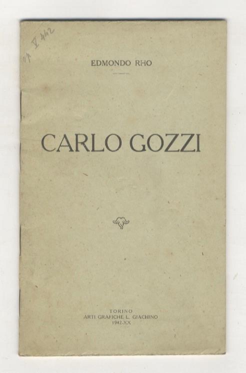 Carlo Gozzi - Edmondo Rho - copertina