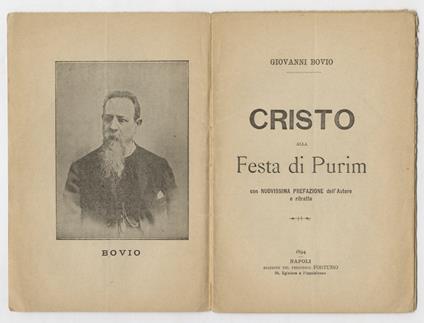 Cristo alla festa di Purim. Con ritratto e nuova prefazione dell'autore - Giovanni Bovio - copertina