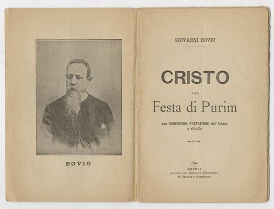 Cristo alla festa di Purim. Con ritratto e nuova prefazione dell'autore - Giovanni Bovio - copertina
