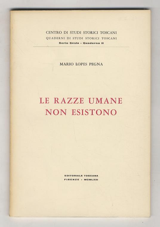Le razze umane non esistono - Mario Lopes Pegna - copertina