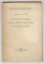 Lo stato giuridico della gente dell'aria. Diritto internazionale ed interno