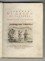 Il lamento di Cecco da Varlungo (...) colle note d'Orazio Marrini
