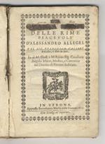 La quarta parte delle rime piacevoli d'Alessandro Allegri. Dal sig. Francesco Caliari raccolte e date in luce [...]