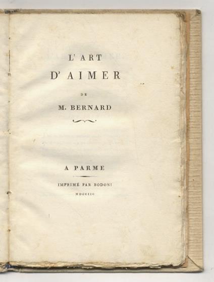 L' art d'aimer de m. Bernard - Bernard Pierre - copertina