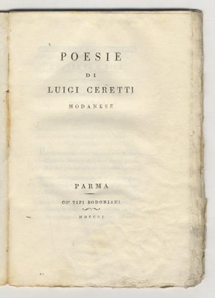 Poesie di Luigi Ceretti Modanese - Luigi Cerretti - copertina