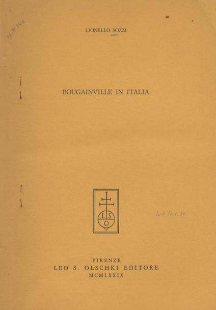 Bougainville in Italia - Lionello Sozzi - copertina