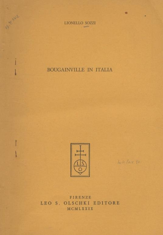 Bougainville in Italia - Lionello Sozzi - copertina