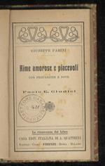 Rime amorose e piacevoli. Con prefazione e note di Paolo E. Giudici. [Legato con:] Sinigaglia Giorgio. Un poeta sociale nel secolo XVIII