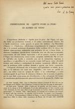 Osservazioni su Quitte pour la peur di Alfred de Vigny