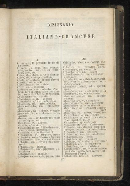 (Dizionario portatile e di pronuncia francese-italiano e italiano-francese composto sul Dizionario degli Accademici della Crusca...) Volume II. Dizionario italiano-francese - Barthelemy Cormon - copertina