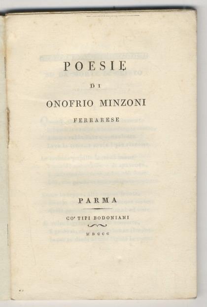 Poesie di Onofrio Minzoni, ferrarese - Onofrio Minzoni - copertina