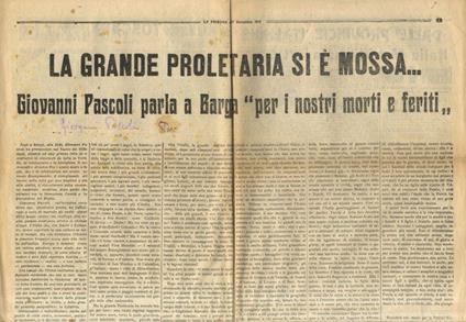 La Grande Proletaria si è mossa... Giovanni Pascoli parla a Barga per i nostri morti e feriti. (In: la Tribuna, 27 novembre 1911) - Giovanni Pascoli - copertina