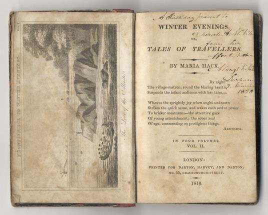 Winter Evenings or Tales of Travellers. Volume II. (The Loss of the Alceste - Adventures in an Egyptian Catacomb - Ulloa's Journey across the Andes - Ulloa's Residence on the Top of Pichinca - Ascent of the Snoefell Jokul. The Geysers. An Icelandic - copertina