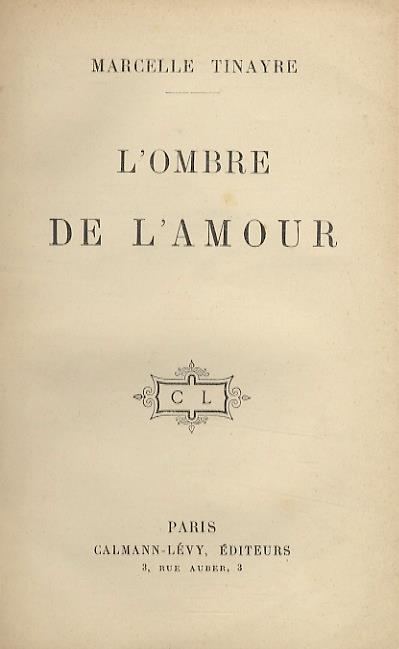 L' ombre de l'amour - copertina