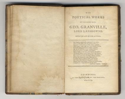 The Poetical Works (...) Containing his Miscellanies, Epistles, Songs, Prologues, Epilogues, Imitations, Dramatic Poems, etc. etc. etc - copertina