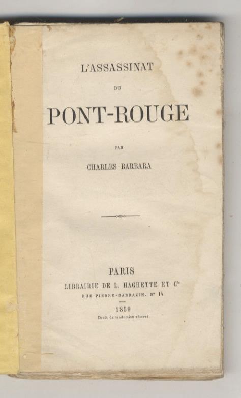 L' Assassinat du Pont-Rouge - Charles Barber - copertina