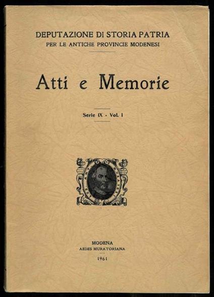 Atti e memorie. Serie IX - Vol. I - copertina
