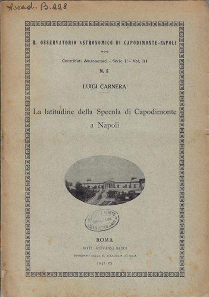 La latitudine della Specola di Capodimonte a Napoli - copertina