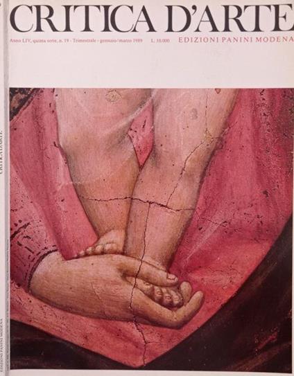 Critica d’arte, rivista trimestrale anno LIV, Quinta serie, n.19 1989 - Carlo L. Ragghianti - copertina